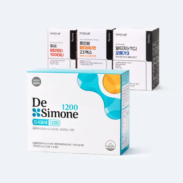 드시모네 1200(60포) 1BOX + 김석진LAB 성인 영양제 1BOX